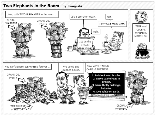 Cartoon: Two Elephants in the Room (hungeski, created at Funny Times cartoon playground)